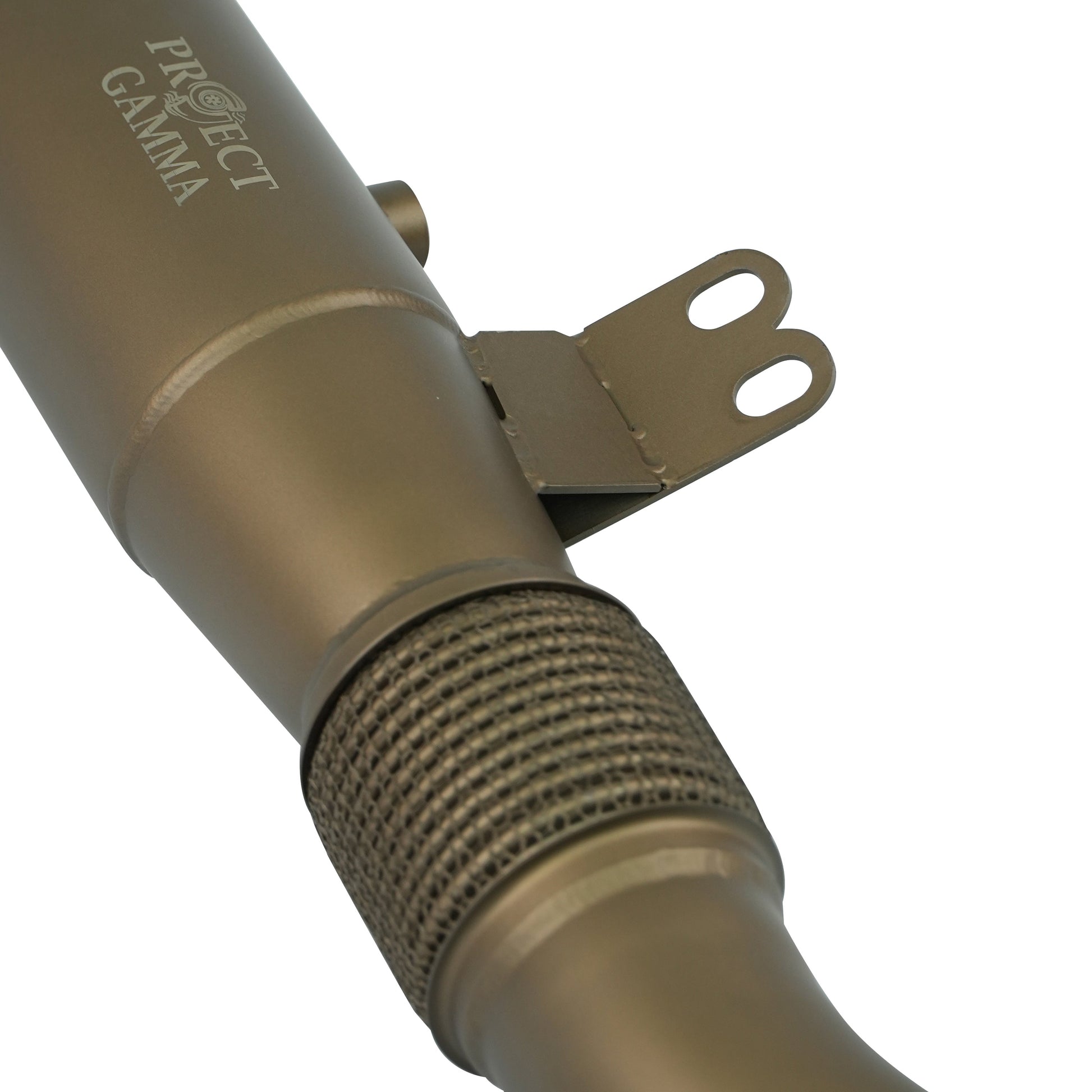 BMW B58 Supra 200 Cell Catted Downpipe – Side View